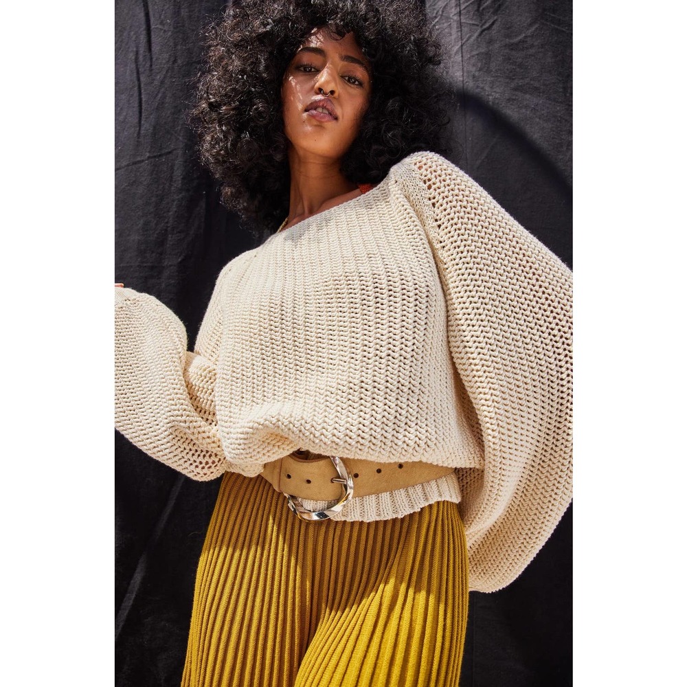 Misha and puff adult net stitch sweater Vanilla Small